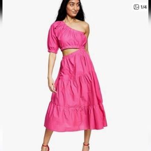 Moon River One-Shoulder Pink Dress